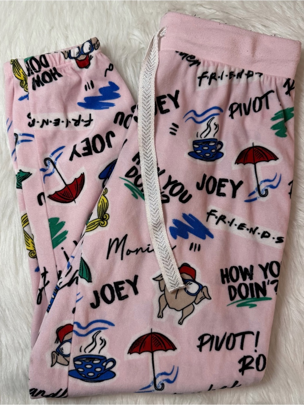 Friends Tv Show Light Pink Soft Jogger Lounge Pants Pajamas